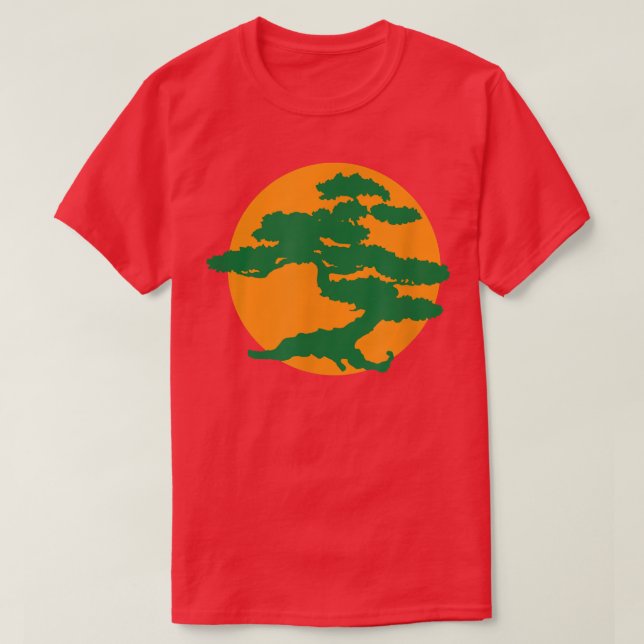 Camisa Bonsai Tree com Laranja Sun Japonês Karat (Frente do Design)