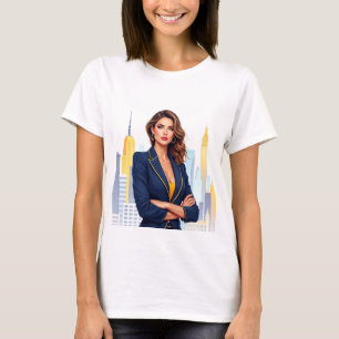 Camisa Boss Lady CEO Mulher Silhueta Urbana T-Shir
