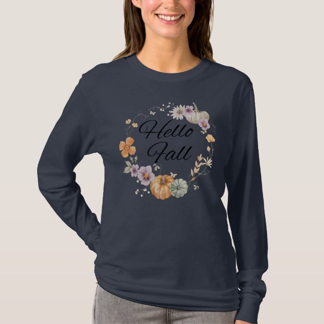 Camisa Botânica Boho Chic Hello Fall (Frente)