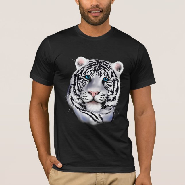 Camisa branca da cara do tigre (Frente)