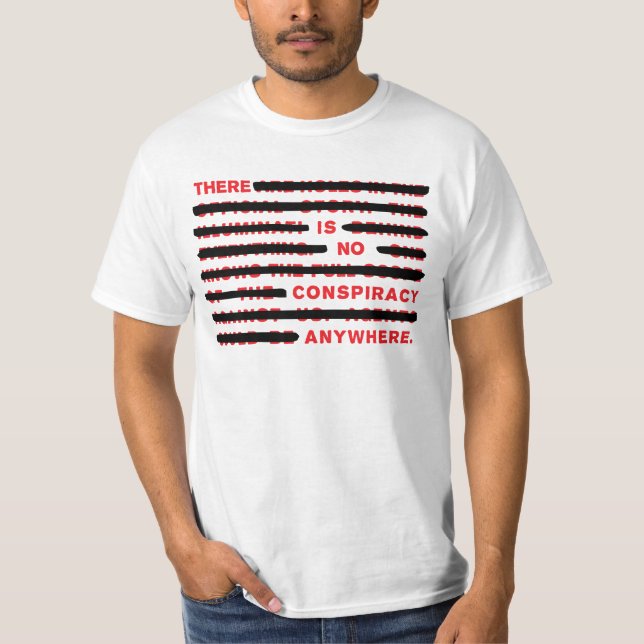 Camisa branca da conspiração t (Frente)