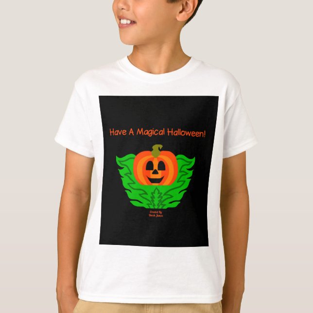 Camisa Branca de Abóbora do Halloween (Frente)