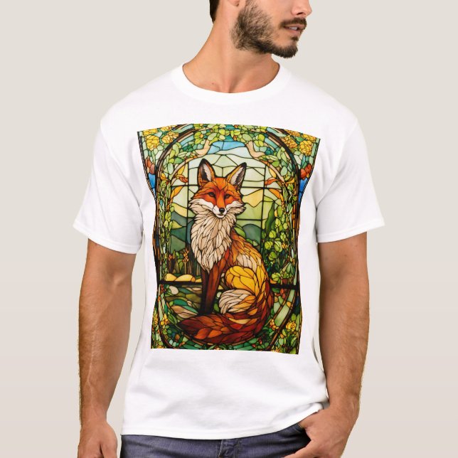 Camisa branca de algodão do pescoço da tripulação  (Frente)