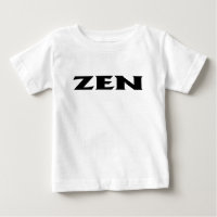 Camisa branca de bebê preto Zen