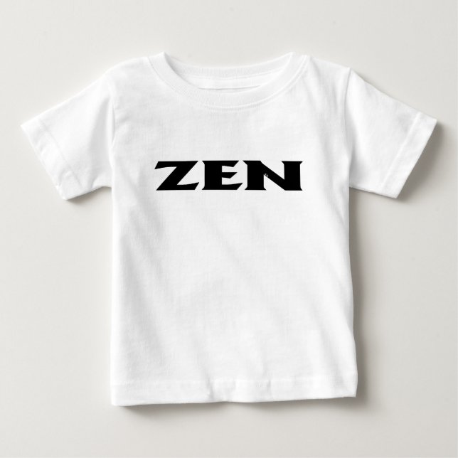 Camisa branca de bebê preto Zen (Frente)