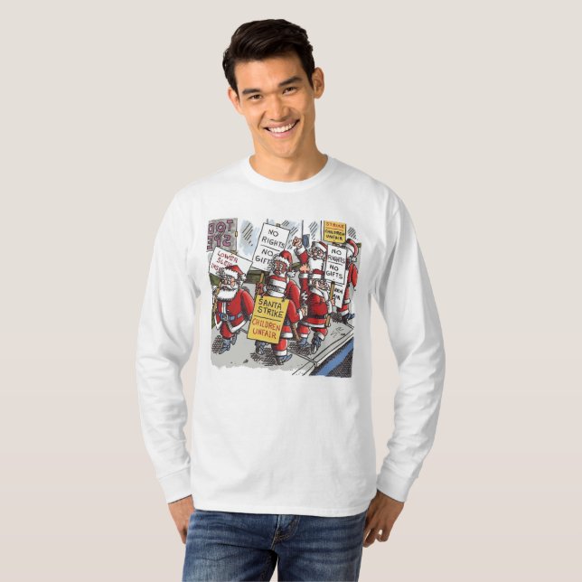 camisa branca de manga longa Santa Strike (Frente Completa)