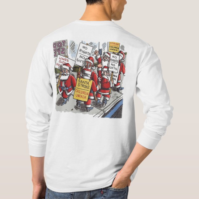 camisa branca de manga longa Santa Strike costas (Verso)