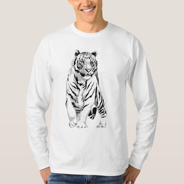 Camisa branca esplêndido do tigre (Frente)
