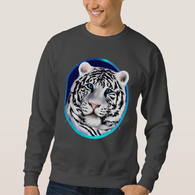 Camisa branca quadro da cara do tigre (Frente)