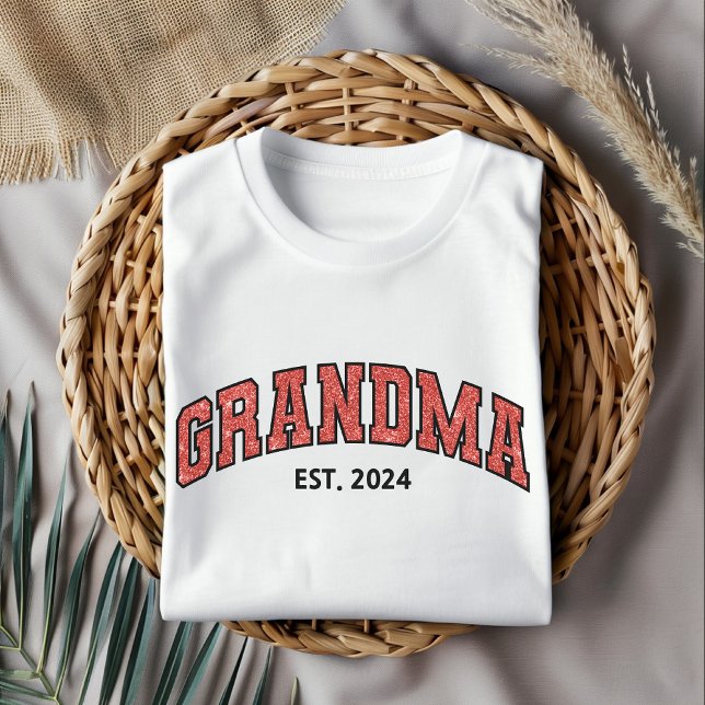 Camisa Brilhante da Nova Vovó, Presente Personaliz (ustom grandma shirt, personalized grandma shirt, new grandma gift, grandmother birthday gift, )