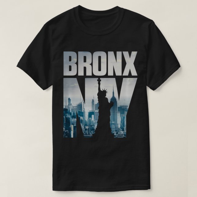 Camisa Bronx T, NY Skyline T Shirt, Nova Iorque S (Frente do Design)