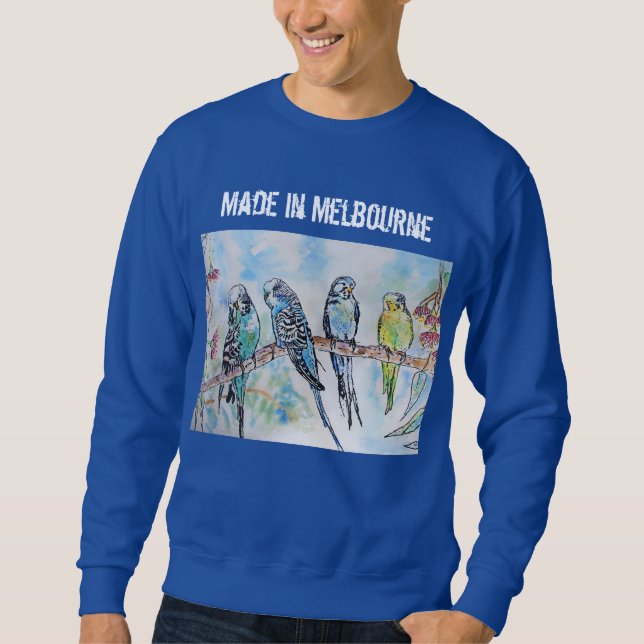 Camisa Budgie Budgerigar Ave Feita em Melbourne (Frente)