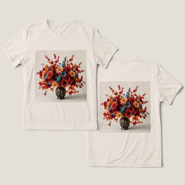 Camisa-Buquê de outono feminino (Design Frente e Verso)