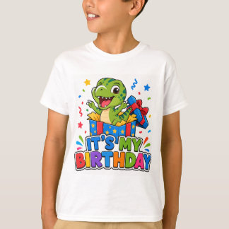 Camisa Caixa de Presente de Dinossauro Surpresa É