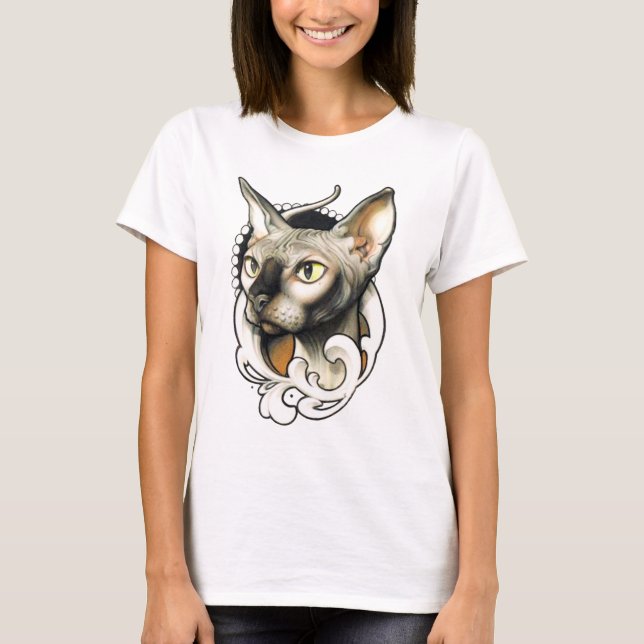 Camisa calva egípcia do gato (Frente)