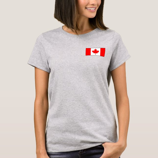 Camisa Canadá Bandeira + Mapa (Frente)