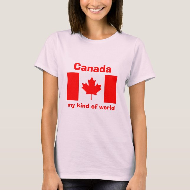 Camisa Canadá Bandeira + Mapa + Texto (Frente)