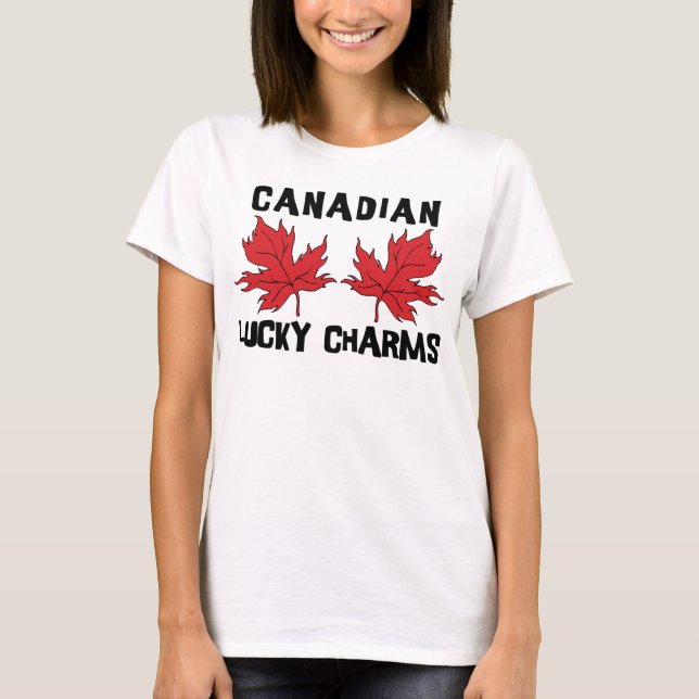 Camisa canadense dos encantos afortunados T (Frente)