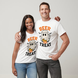 Camisa Caneca de Cerveja ou Travessura Fantasma |