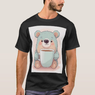 Camisa Caneca Kawaii Amante de Café Urso Fofo Pres