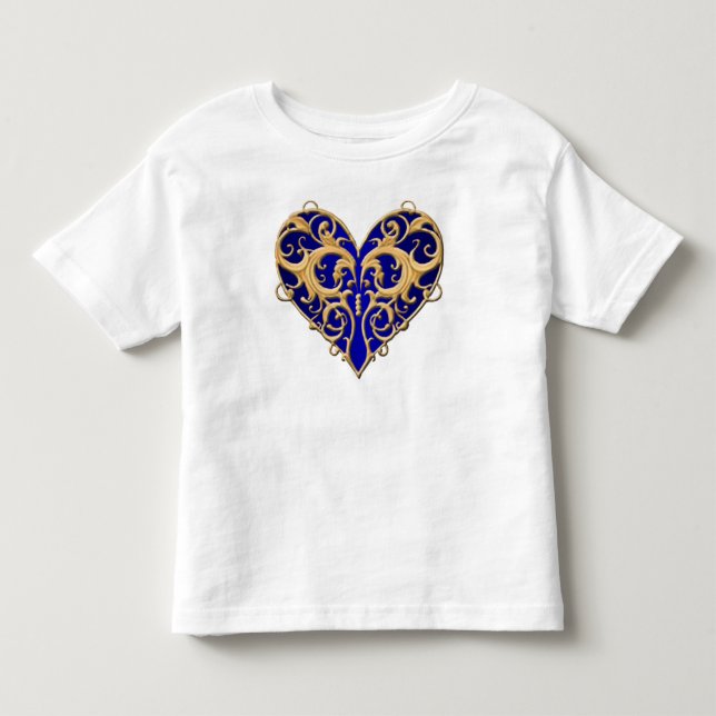 Camisa Cardíaca Azul Filigree (Frente)