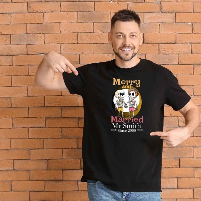 Camisa-Casal Engraçado Skeleton (Criador carregado)