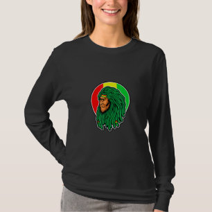 Camisa Casual com Bandeira Rastafari e Estampa Grá
