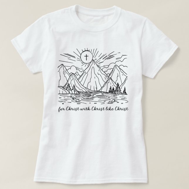 Camisa Católica Para Cristo Com Cristo Como Cristo (Frente do Design)