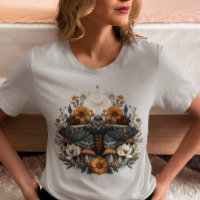 Camisa Celestial de Mariposa Boho Mística Cogumelo
