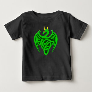 Camisa celta verde do bebê T do dragão