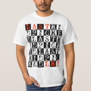 Camisa Checkered escolhida último miúdo das letr