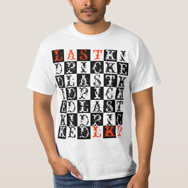 Camisa Checkered escolhida último miúdo das letras (Frente)