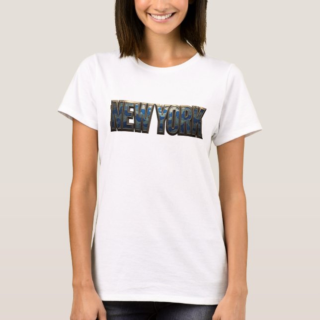 Camisa Chic Navy NEW YORK Quote (Frente)