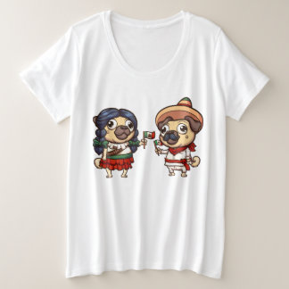 Camisa Cinco De Mayo Pugs Mais Tamanho