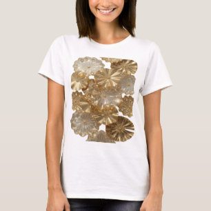 Camisa Citação GOLDEN FLOWERS Statement Gold