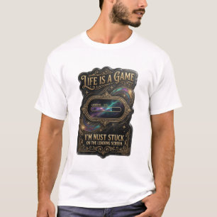 Camisa Citação LIFE IS A GAME Dourado Marcante
