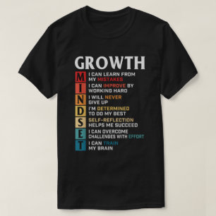 Camisa Citação Mentalidade de Crescimento Motivaçã