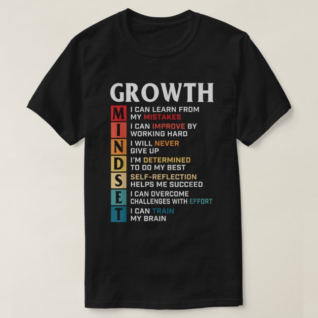 Camisa Citação Mentalidade de Crescimento Motivaçã (Frente do Design)