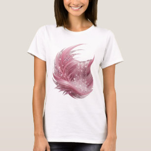 Camisa Citação PENAS DE DIAMANTE ROSA Prata Engraç