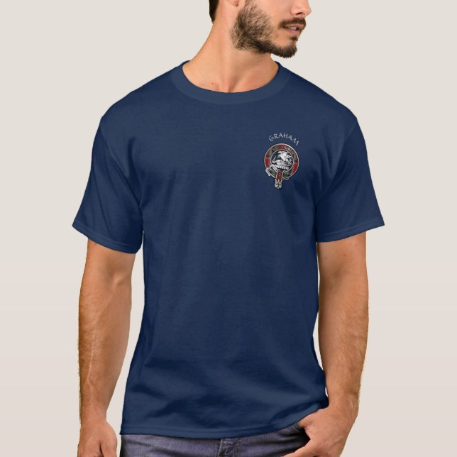 Camisa Clan Graham Crest & Tartan Vermelho (Frente)