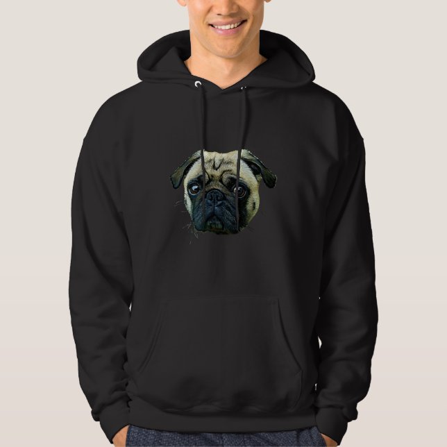 Camisa Clássica bonito Pug Face 296 (Frente)