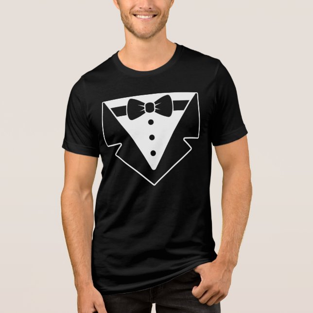 Camisa Clássica com Estampa de Smoking (Frente)