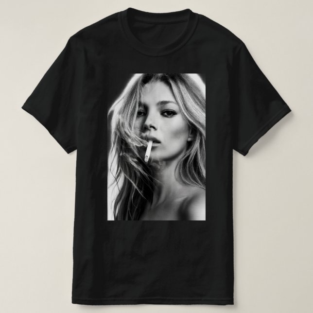 Camisa Clássica da Pose Icônica de Kate Fumando (Frente do Design)