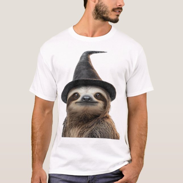 Camisa Clássica de Preguiça com Chapéu de Bruxa de (Frente)