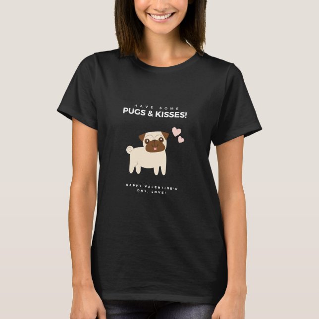 Camisa Clássica de Pug e beijos 325 (Frente)