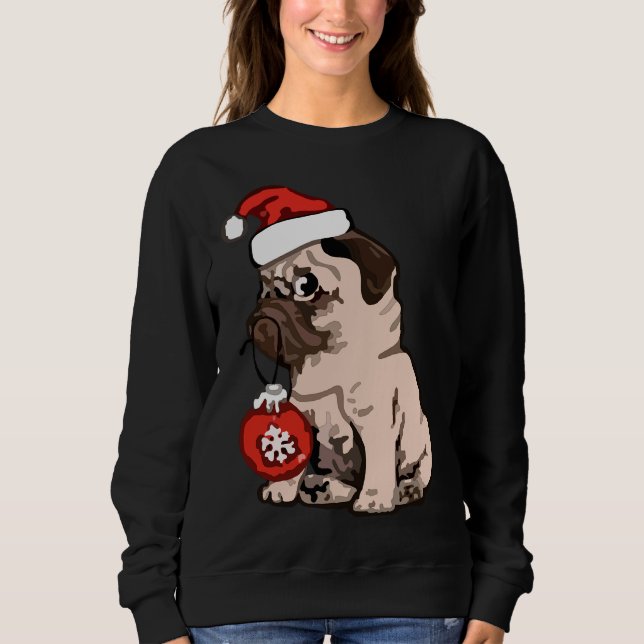 Camisa Clássica de Pug Natal 168 (Frente)