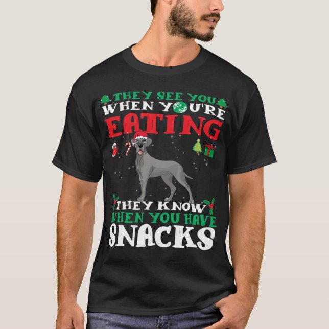 Camisa Clássica divertida de Natal do Grande Danés (Frente)