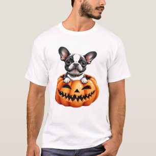 Camisa clássica do Bulldog Francês Abóbora Feliz H