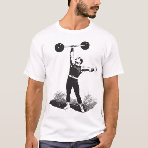 Camisa clássica do Weightlifter do homem forte do