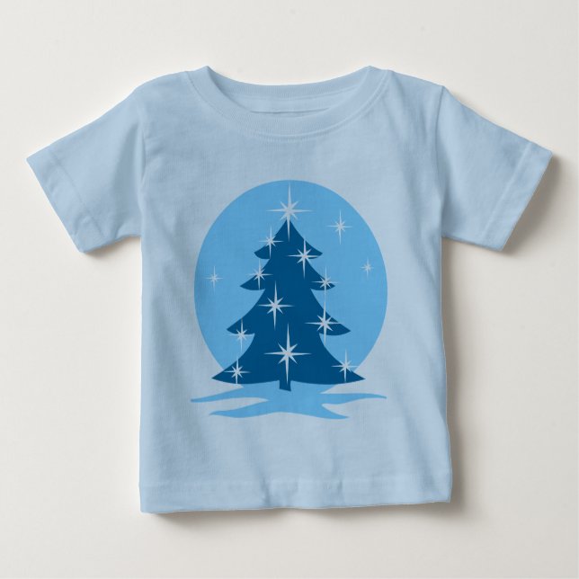 Camisa Clássica Feriada de Natal Azul (Frente)